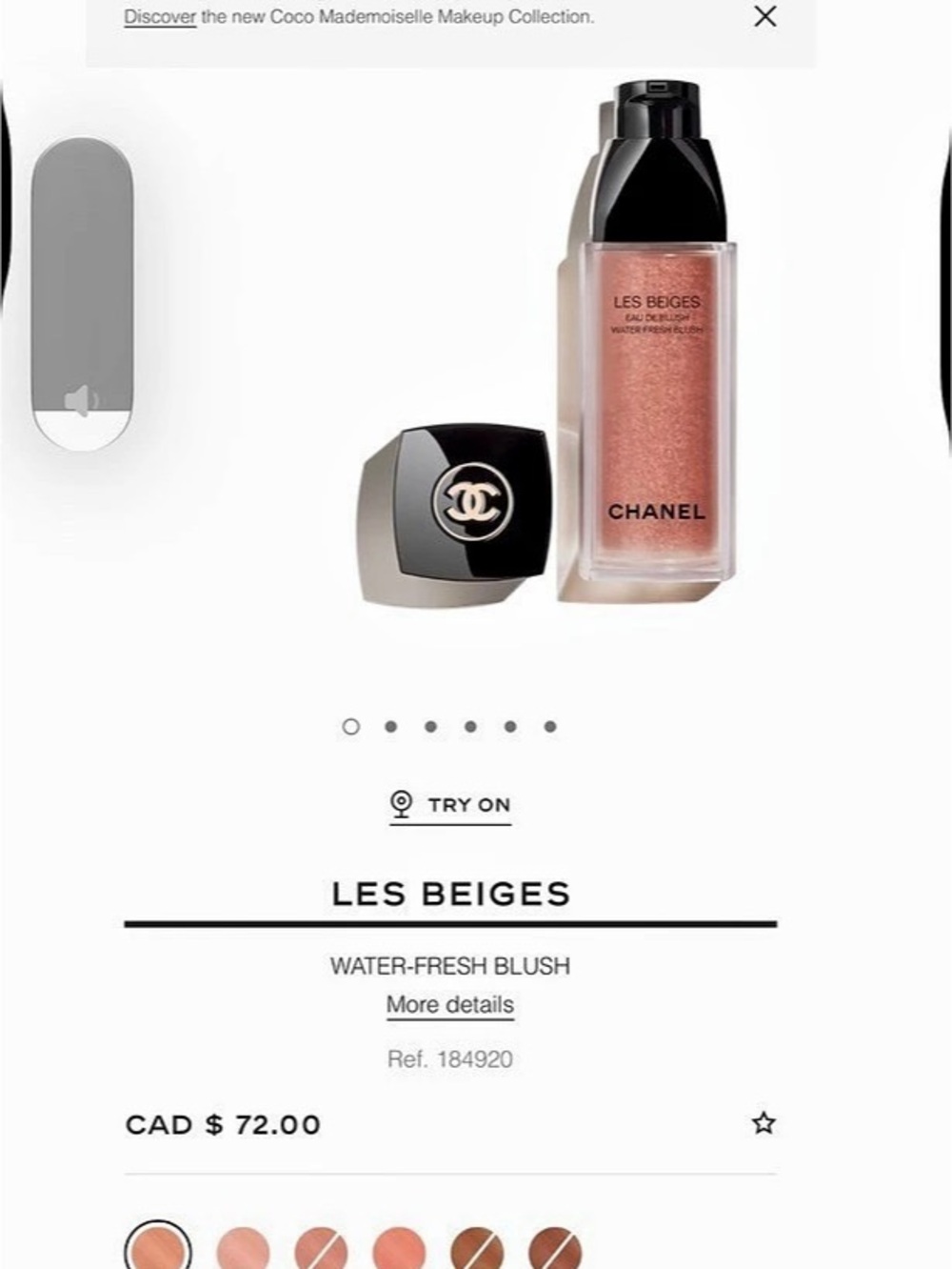 CHANEL LES BEIGES Water-Fresh Blush Water-Fresh Blush in Light Peach